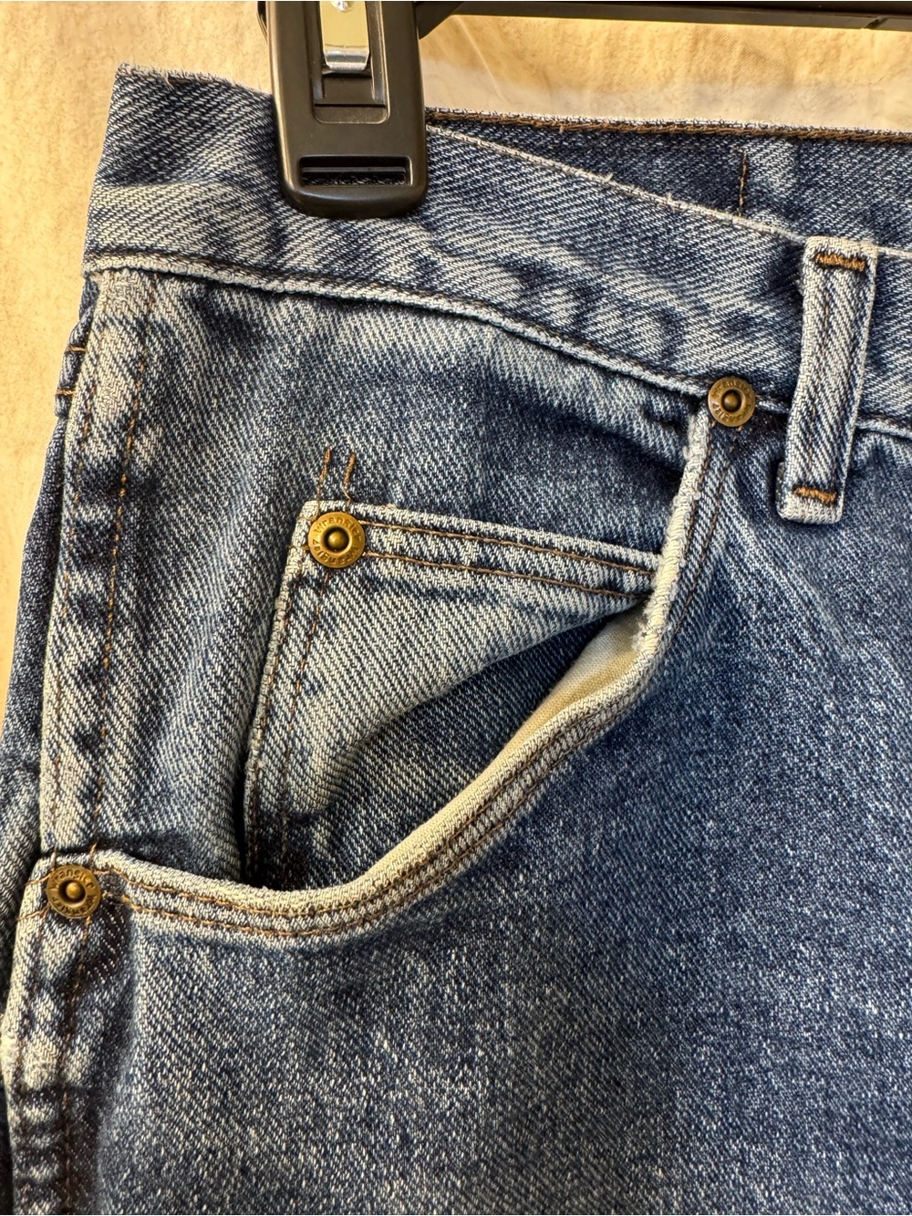 Vintage Men's Wrangler Five Star Premium Jeans Straight Medium Wash Size 28X29 - Picture 2 of 13